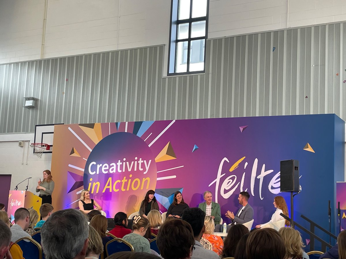 Fantastic points from the panelists on ‘Creativity in Action’ - be brave, don’t be afraid to fail and create space for child voice #giverespectgetrespect #Feilte @ScoilIde @JennytalksPsych @JoyceBebhinn @ScyLabIE @TeachingCouncil
