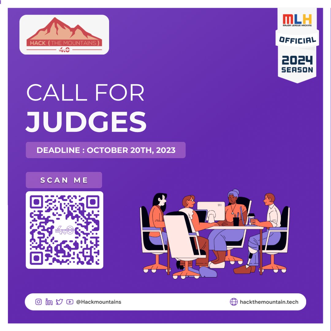 HackMountains's tweet photo. Alert! π¨
We're on the hunt for passionate, insightful, and dedicated individuals to join our team as Judges!
Our #CallForJudges application in live. β‘
Apply here: https://t.co/DjlX5AnjyX https://t.co/nUkDuqdNaU