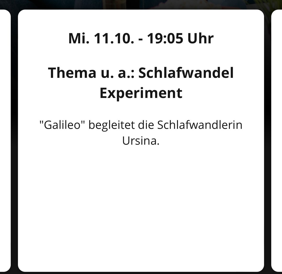 Scheint nun offiziell am Mittwoch zu sein 🥹 (Donnerstag 6.30 Uhr Wiederholung) bin so gespannt darauf 😊