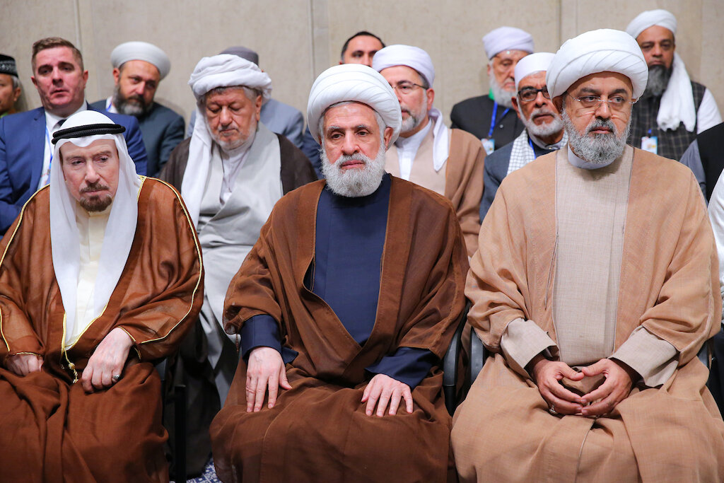 JasonMBrodsky's tweet photo. Would also note Khamenei's messaging in recent days was hinting at an escalation against #Israel. He spoke at a Islamic Unity Conference on October 3, bragging about how Israel is dying and warning those Abraham Accords countries they are betting on a losing horse. #Hezbollah's Naim Qassem was in attendance at the speech.