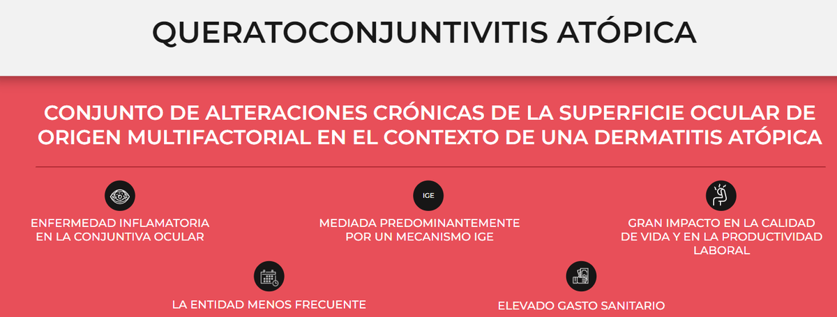 Tras revisar queratoconjuntivitis vernal, pasamos a queratoconjuntivitis atópica 👇‼️
- puede llegar a ser muy grave
- puede generar fibrosis que daña la córnea a largo plazo
- síntomas? prurito, quemazón, fotofobia.. 
#MPL23