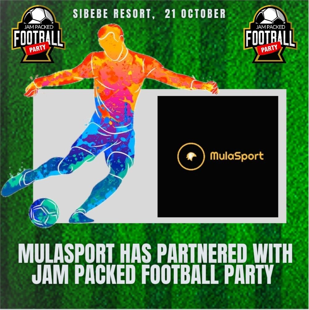 illapenboyNEW's tweet photo. GOOD NEWS:  #MULASPORT HAS PARTNERED WITH #JamPackedFootballParty I'M EXCITED ABOUT THIS, MORE INFORMATION NEXT WEEK.

ALL ROADS TO SIBEBE RESORT,  21 OCTOBER ⚽️ BRING YOUR FAVOURITE FOOTBALL JERSEY. https://t.co/1UX1ZxFwjF