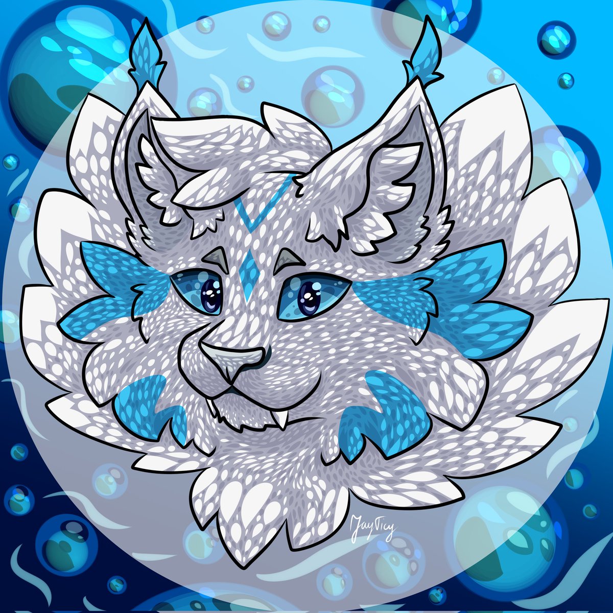 JayTicy's tweet photo. New art I use as my new profile picture on some accounts! (Not this one, Jayflight-Bean is precious)

#VGenCode #Cat #cats #art #artist #catart #ArtistOnTwitter #blue #water #bubbles #underwater https://t.co/C7ygn7EYLd