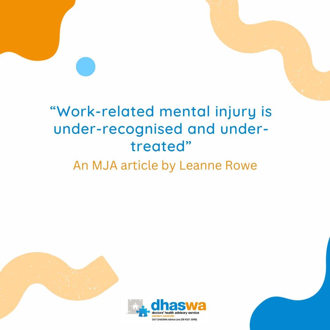 In this piece by Leanne Rowe, she highlights the importance of recognising the risks of burnout we regularly face in the workplace, and small but effective protective steps that can be taken to avert it. Have a read of the article below:

insightplus.mja.com.au/2023/36/every-…

#doctorshealth