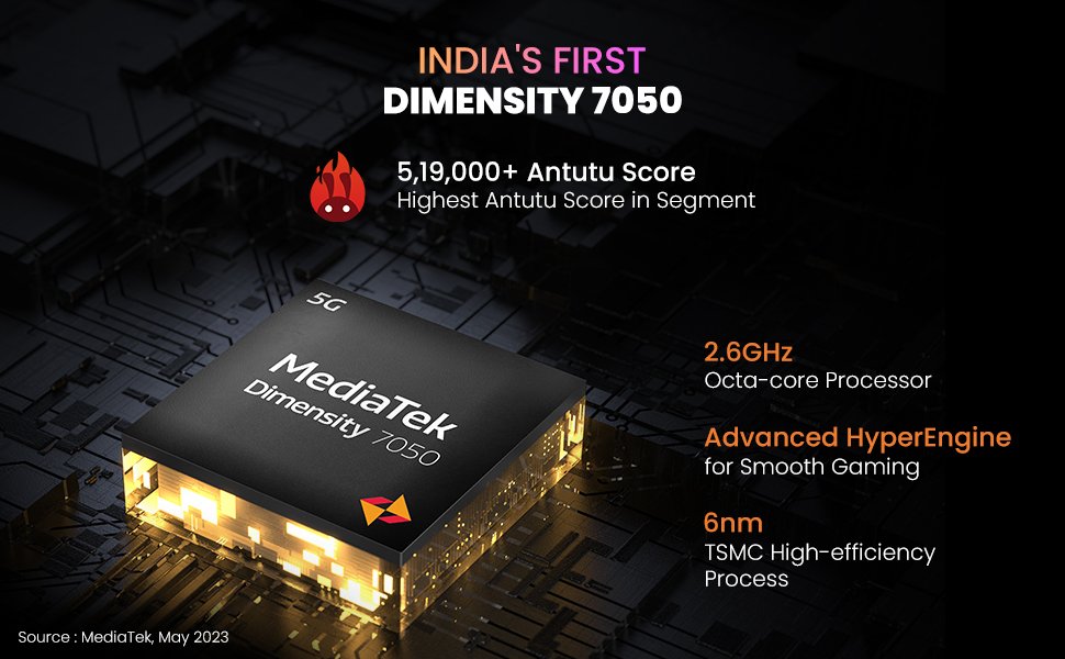 Angi 2 is powered by MediaTek Dimensity 7050 6nm Processor 

#FieryFestiveFrenzy 
#Agni2 
#LavaMobiles 
#ProudlyIndian 

@LavaMobile 

❤️ 
@pAssionAte468  @SaiMamta2951  @Ankur_Raj_9168