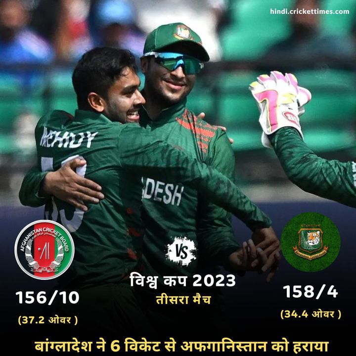 CricketTimesHQ's tweet photo. बांग्लादेश ने जीत से की वर्ल्ड कप 2023 की शुरुआत
स्कोरकार्ड - https://t.co/X78ObmeXpq #CricketTwitter https://t.co/IVYawkOfwo