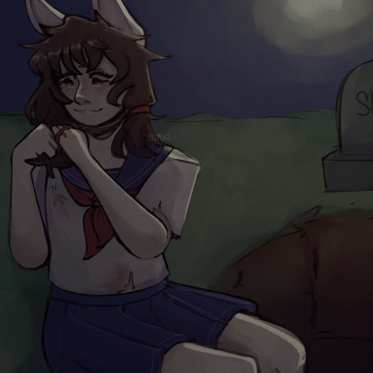 clemtimestwo's tweet photo. yangust day 7: graverobbing, w/ sam(antha)!! this prompt forced me to draw a background which is a strong weak point bUT i really liked coloring this one! i normally stick to bright palettes so this was a nice change
#yangust #yangust2023 #yhsfanart https://t.co/V0pl8WGw32