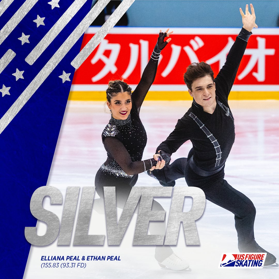 USFigureSkating's tweet photo. The Peals take home the silver and a new personal best! 🥈 #JPFigure https://t.co/shCWqMcCTV