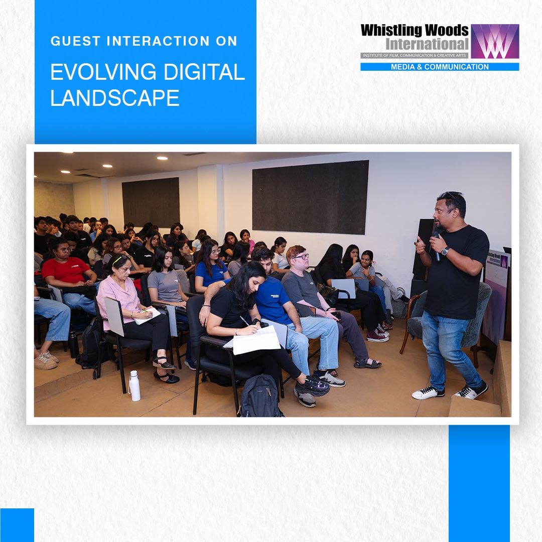 Whistling_Woods's tweet photo. #WWIMediaAndCommunication department recently hosted Debankur Kashyap, Digital Trading Lead, Wavemaker India, for a masterclass on the 'Evolving Digital Landscape.' https://t.co/uGi2j6TK90