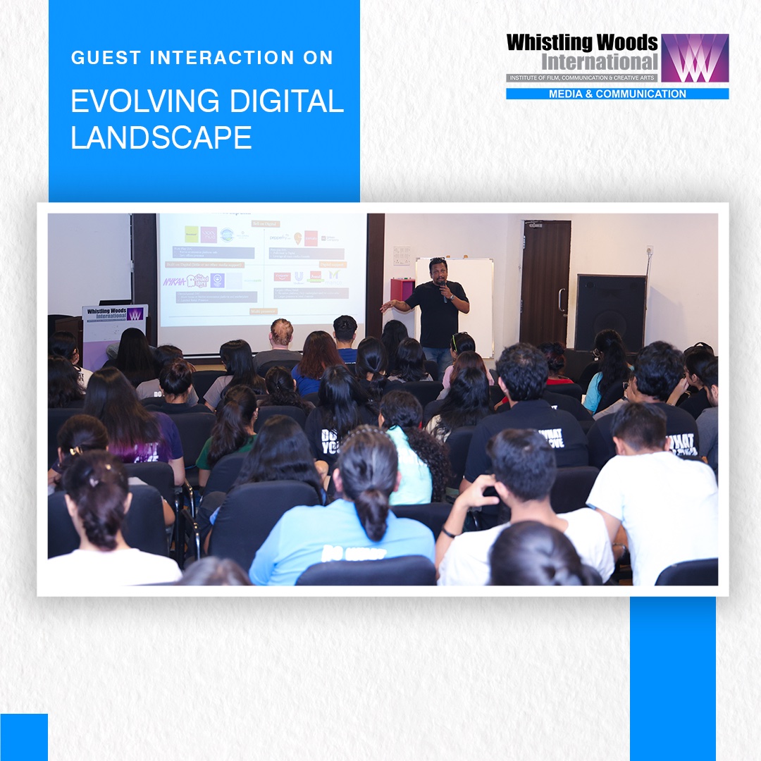 Whistling_Woods's tweet photo. #WWIMediaAndCommunication department recently hosted Debankur Kashyap, Digital Trading Lead, Wavemaker India, for a masterclass on the 'Evolving Digital Landscape.' https://t.co/uGi2j6TK90
