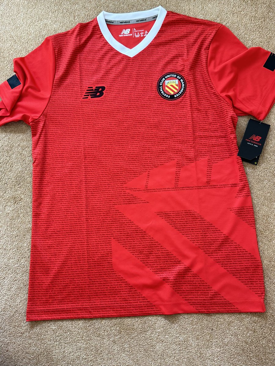 bodfel's tweet photo. Finally arrived. A thing of beauty! Football as it should be and a completely different meaning to getting your name on a shirt! 😆 🤩 @FCUnitedMcr https://t.co/JQ96tBiZd7