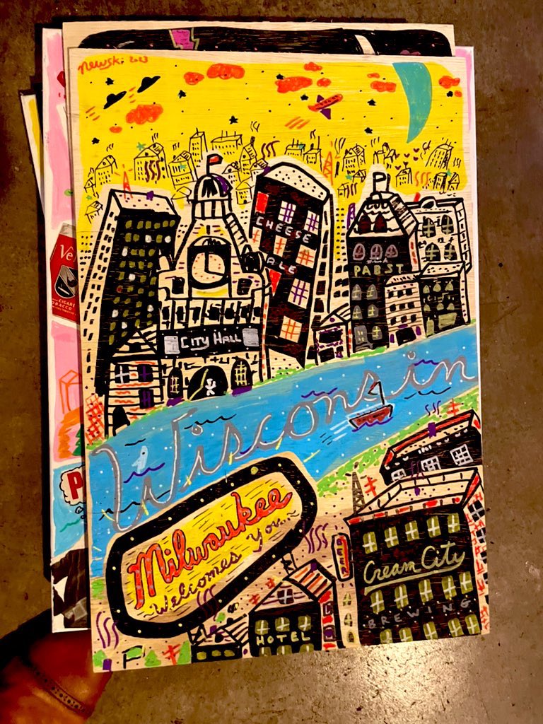 BrettNewski's tweet photo. Painting on wood panelsโฆ #wisconsinart https://t.co/OCBxDCfgWU