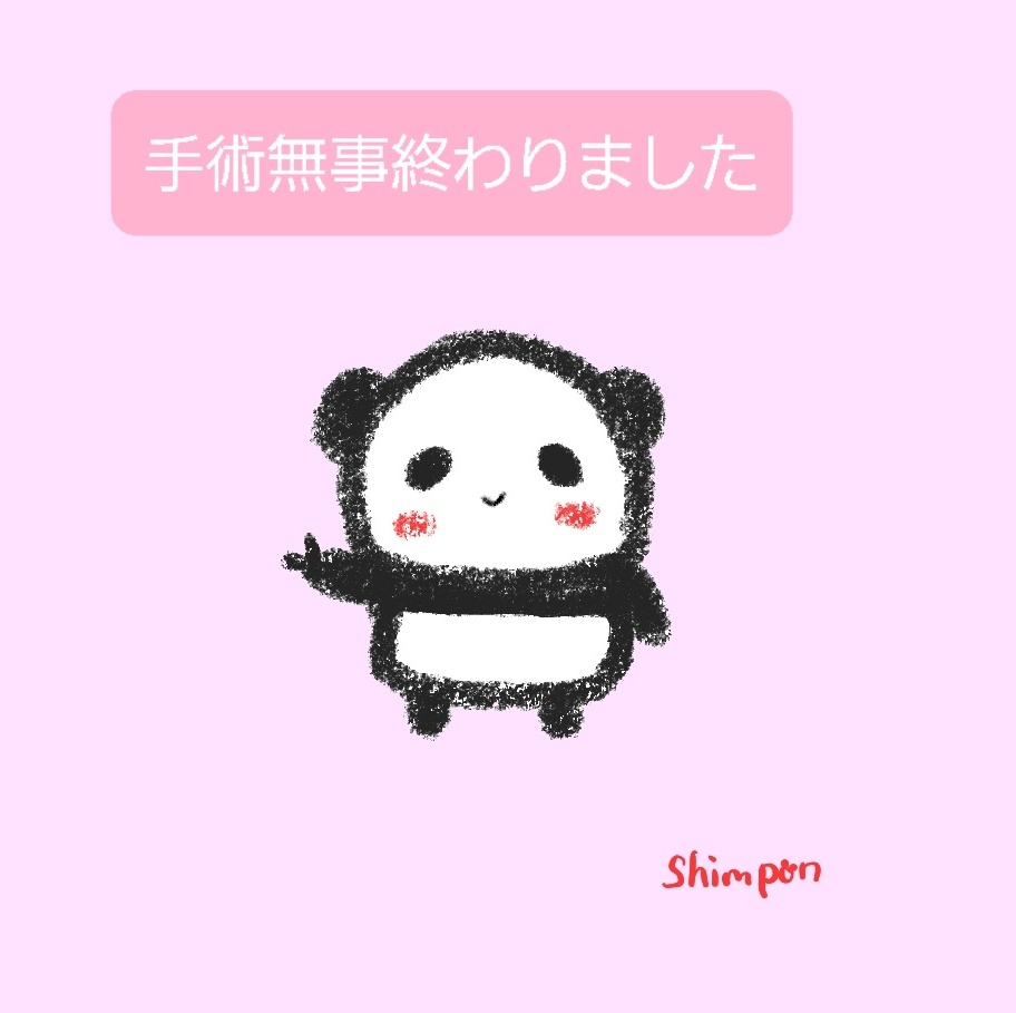 shimpondesu's tweet photo. こんばんは🌛無事手術が終わって酸素マスクもはずれ一息ついています(´,,-ㅿ-,,`)ﾌｩ-
点滴が右腕に刺さってるので腕を伸ばしながらφ(．．)ｶｷｶｷ
歩いていいよと言われてますが痛すぎて車椅子です🐼💦
応援してくれた皆さんありがとうございます❗
 #パンダ  #イラスト  #イラスト練習中  #手術 https://t.co/FsW8n54FUd
