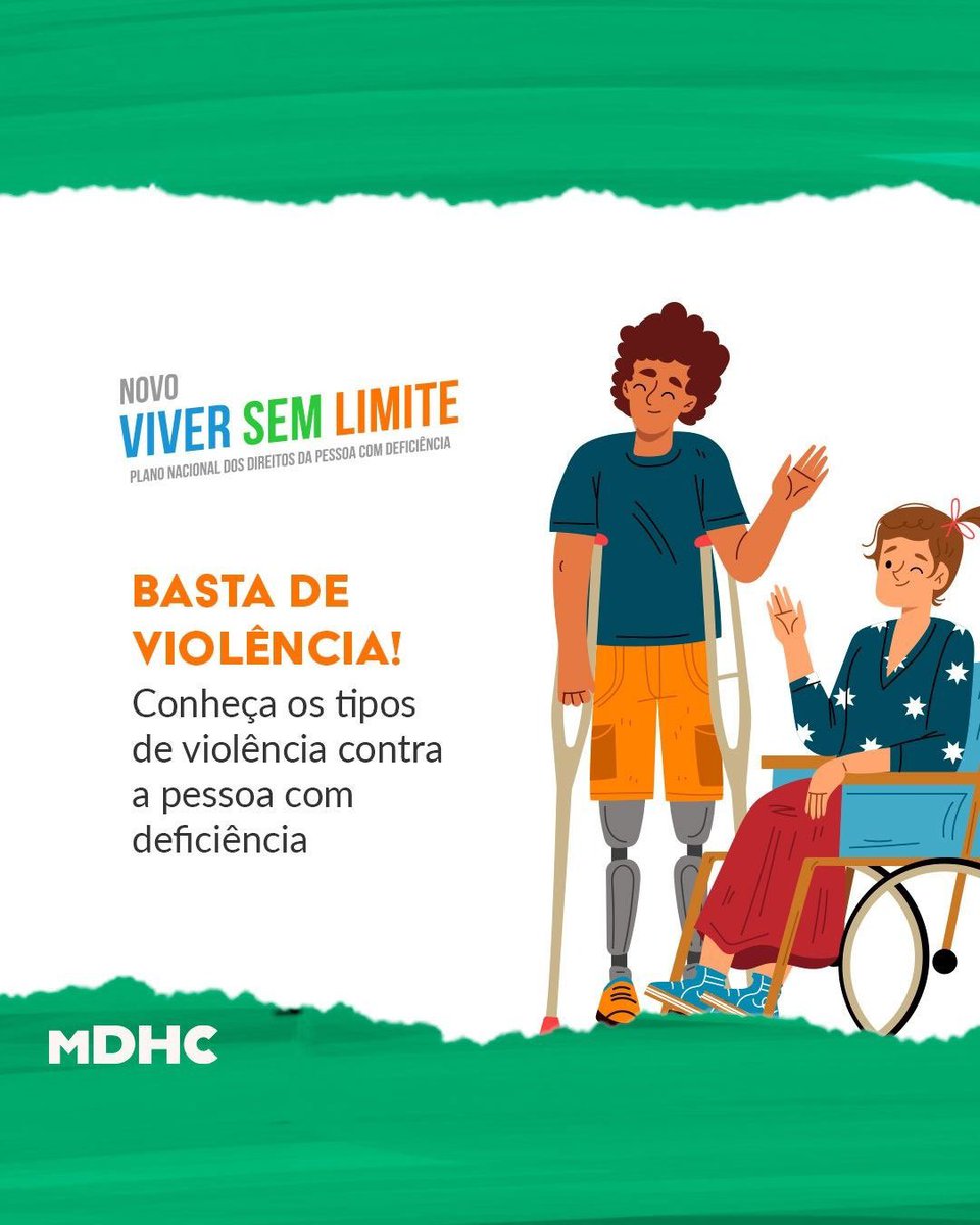 Juntos e juntas vamos combater todas essas formas de violência e tornar o mundo mais inclusivo.

☎️ Em caso de violência, #Disque100. Sua ligação salva vidas.

#PessoaComDeficiência #Inclusão #ViverSemLimite #MDHC #UniãoeReconstrução #DireitosHumanos