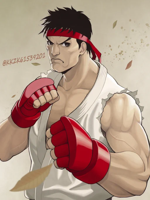 『ストリートファイター』シリーズ リュウ #格ゲーキャラ描こうぜ #streetfighter  ラフだけでお蔵入りのつもりだけどやっぱり仕上げたリュウさん