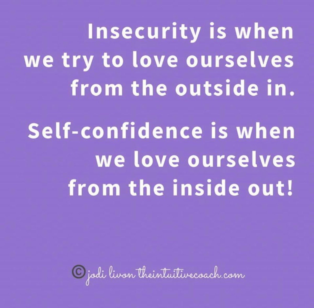 JodiLivon's tweet photo. Insecurity versus self-confidence. #selfcate #selflove #thehappymedium #quotes https://t.co/QilXEjfKOO
