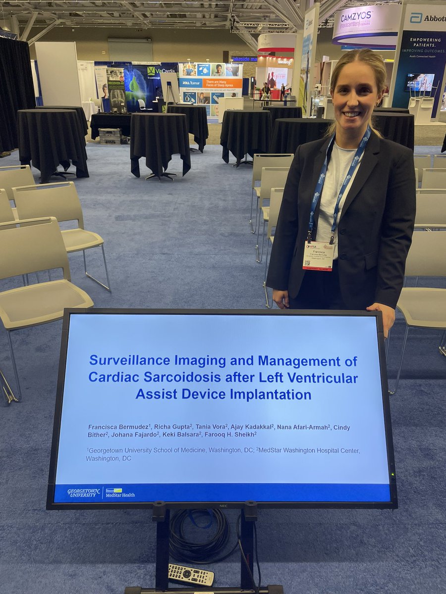 Is there a role for FDG-PET surveillance in CS patients post-LVAD? Come join us this morning in the oral session where medical student, Francisca Bermudez, will present our experience. #HFSA2023 @RichaGuptaMD @GTCardFellows @GUMedicine @MedStarHealth