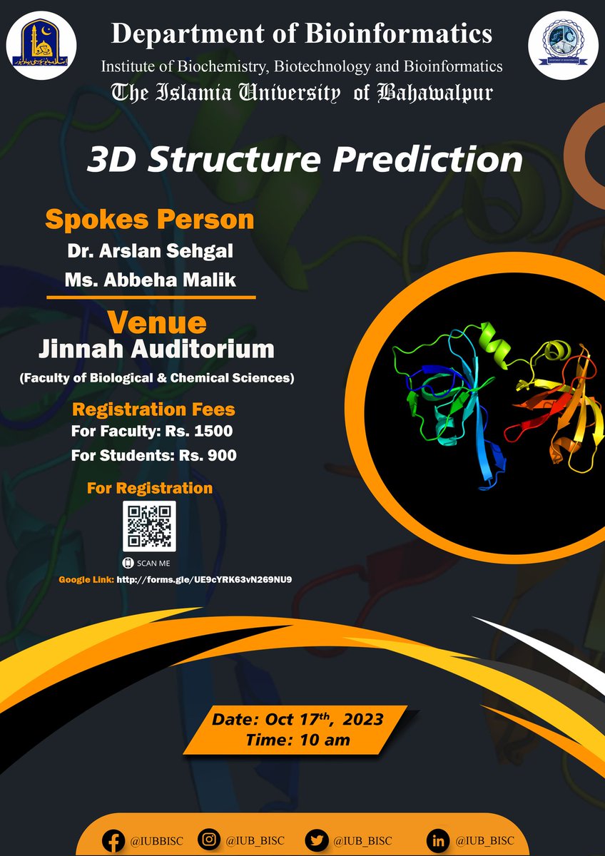 IUB_BISC's tweet photo. Training Session on 3D Structure Prediction
For Registration: https://t.co/rhVwyzuQHS
.
.
.
#protein #pharmacology #structuralengineer #structuraldesign #3dmodeling #biotechnology #BioinformaticsInsights #bioinformatician #bioinformaticstudyclub #medicine https://t.co/JAposoShKT
