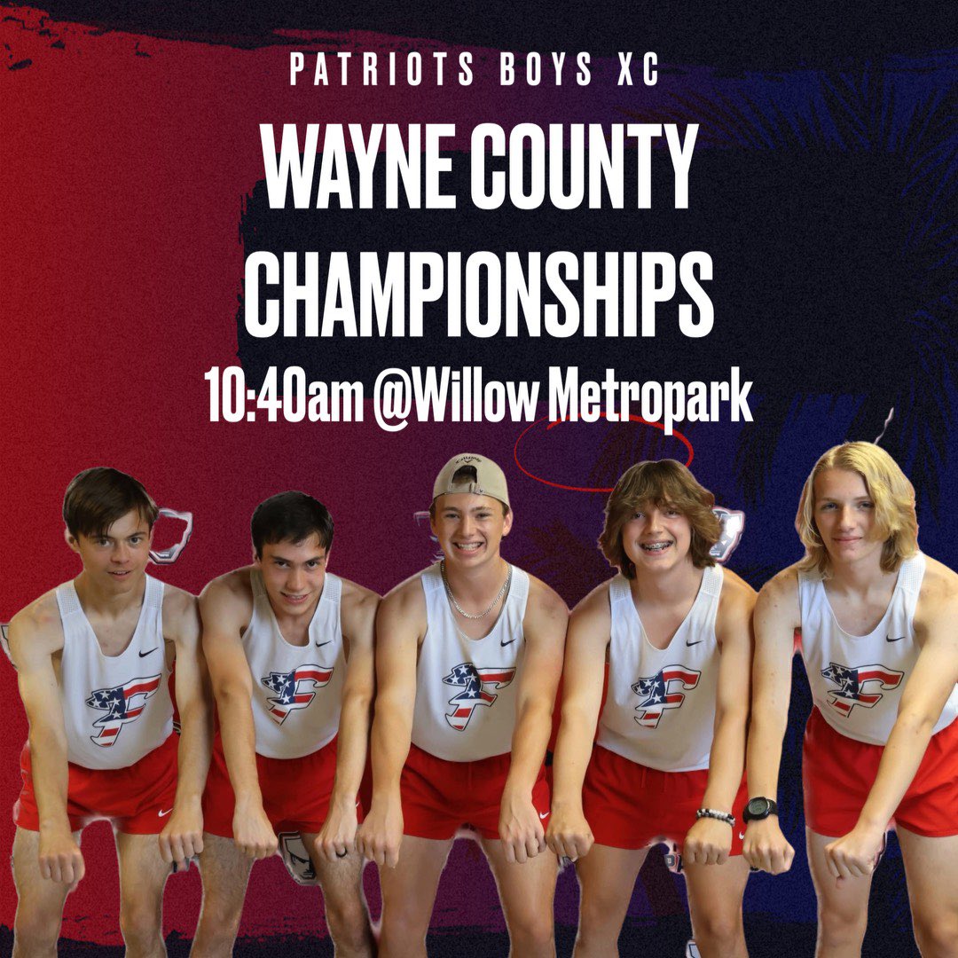 <a href="/fhspatriots/">Franklin High School</a> Meet Day! Good luck to Boys Cross Country competing at Wayne County Championship today! #FranklinMADE #PatriotGRIT