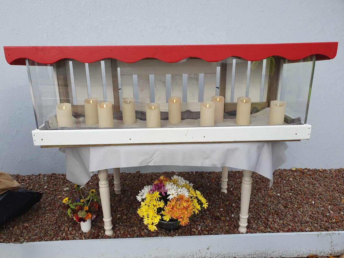 Our simple tribute to those who died in Creeslough this day last year.

10 white candles displayed at the site of the tragedy.

May they rest in peace.

We'll never forget them. x