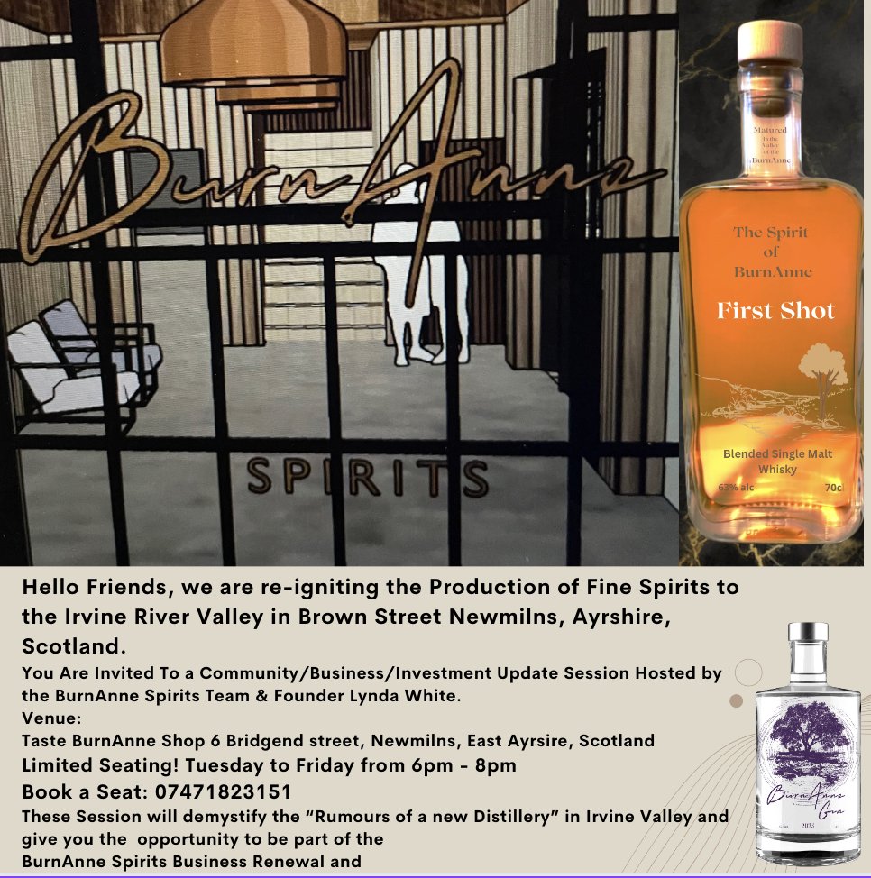 CleanPolitics's tweet image. Friends, Gin lovers, Whisky enthusiasts and collectors! The time is now for combining the serious business of distilling and our social economic, love for the production of fine #Drams from some of the best water in the world, while remaining authentically#Scotland #Ayrshire