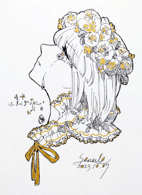 Day7. DRIP(滴る)止め処なく、あふれ、落ちる。#inktober2023day7#kuretake_inktober2023 