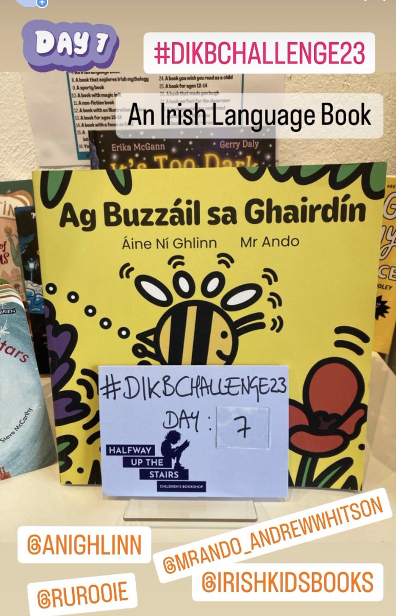 Day 7 of the #DIKBChallenge23: An Irish Language Book - Ag Buzzáil sa Ghairdín by Áine Ní Ghlinn & @andrewwhitson92 - a gorgeous simple rhyming picture book! #DiscoverIrishKidsBooks