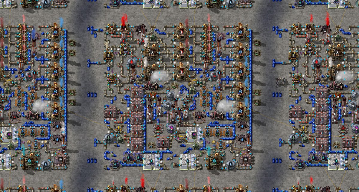 AlodoTrobell's tweet photo. You ever create something that's absolutely beautiful yet also terrifying at the same time?

Anyway, I may be developing an affinity for Factorio pipe spaghetti.

(Also, yes, I'm still on that Nullius mod. Pretty sure it's gonna be done *someday*, right...?) https://t.co/IuAqWC3pXN