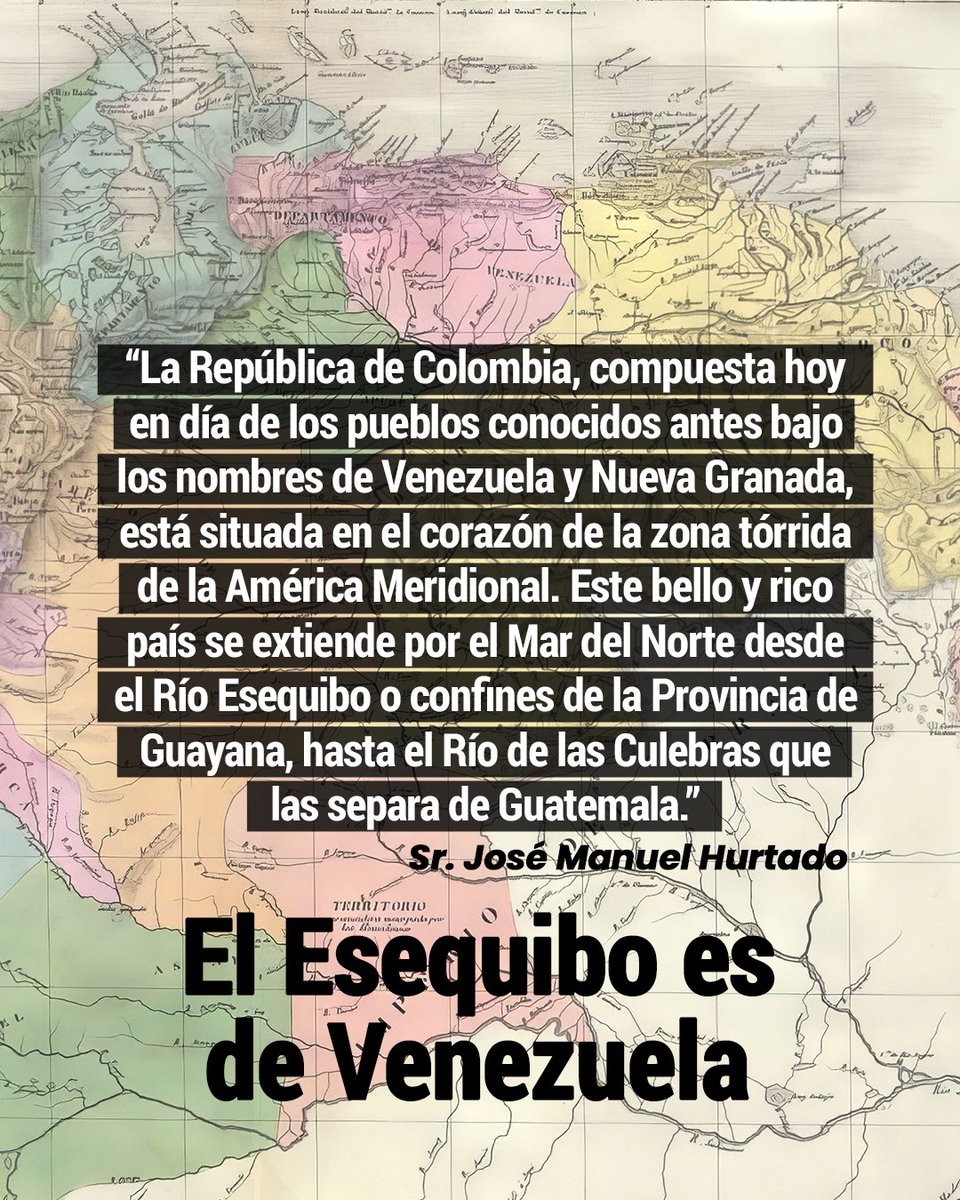 vladimirpadrino's tweet photo. Con estas palabras, presentó sus Cartas Credenciales el Sr. José Manuel Hurtado, Enviado Extraordinario y Ministro Plenipotenciario de la República de Colombia ante el Gobierno de Inglaterra en 1824.
El Esequibo es nuestro por derecho, un derecho basado en documentos históricos que pueden comprobarse.
¡Nosotros Venceremos!
