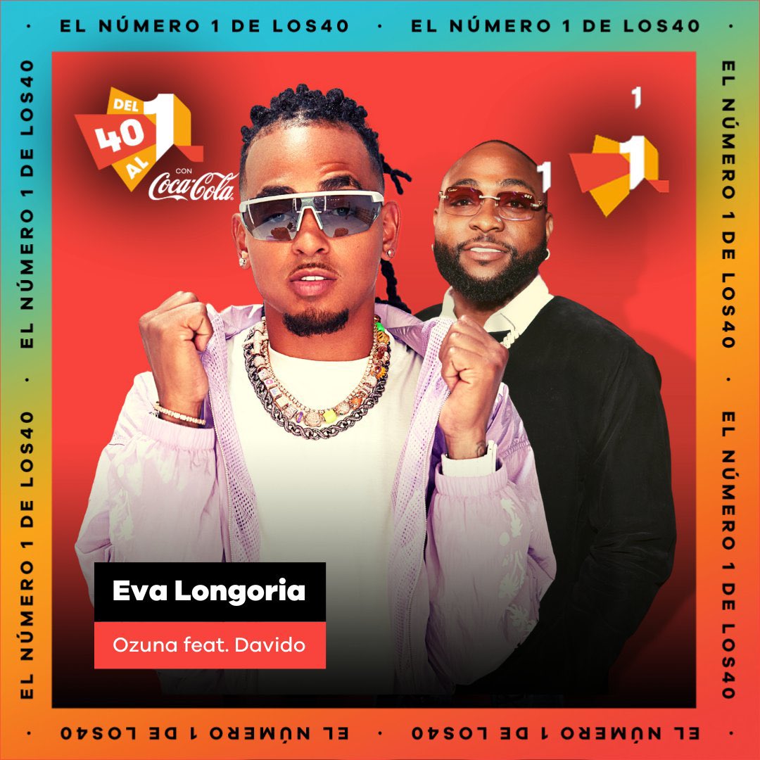 .<a href="/ozuna/">La Flame 🔥 WHO I AM</a>’s “Eva Longoria” feat. <a href="/davido/">Davido</a> hit the top of Los40 España 🇪🇸 Weekly chart at #1(+6) 12Weeks on chart

It’s the first song to hit #1 on the chart without Video in 2023.