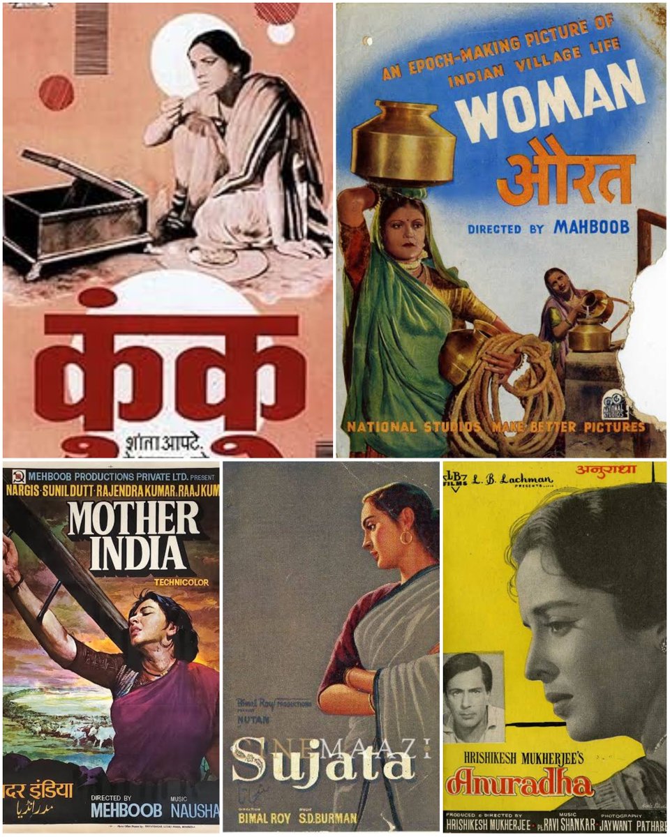 SAMTHEBESTEST_'s tweet photo. I am about to lose my faith in feminist movies. Thanks to the old classics.
This is my idea of Real and Quality-driven #Feminism in Cinema 🙏
#Kunku (1937) - 9/10*
#Aurat (1940) - 9/10*
#MotherIndia (1957) - 9/10*
#Anuradha (1960) - 9/10*
#Sujata (1961) - 8.5/10* https://t.co/zYtebZa3CQ