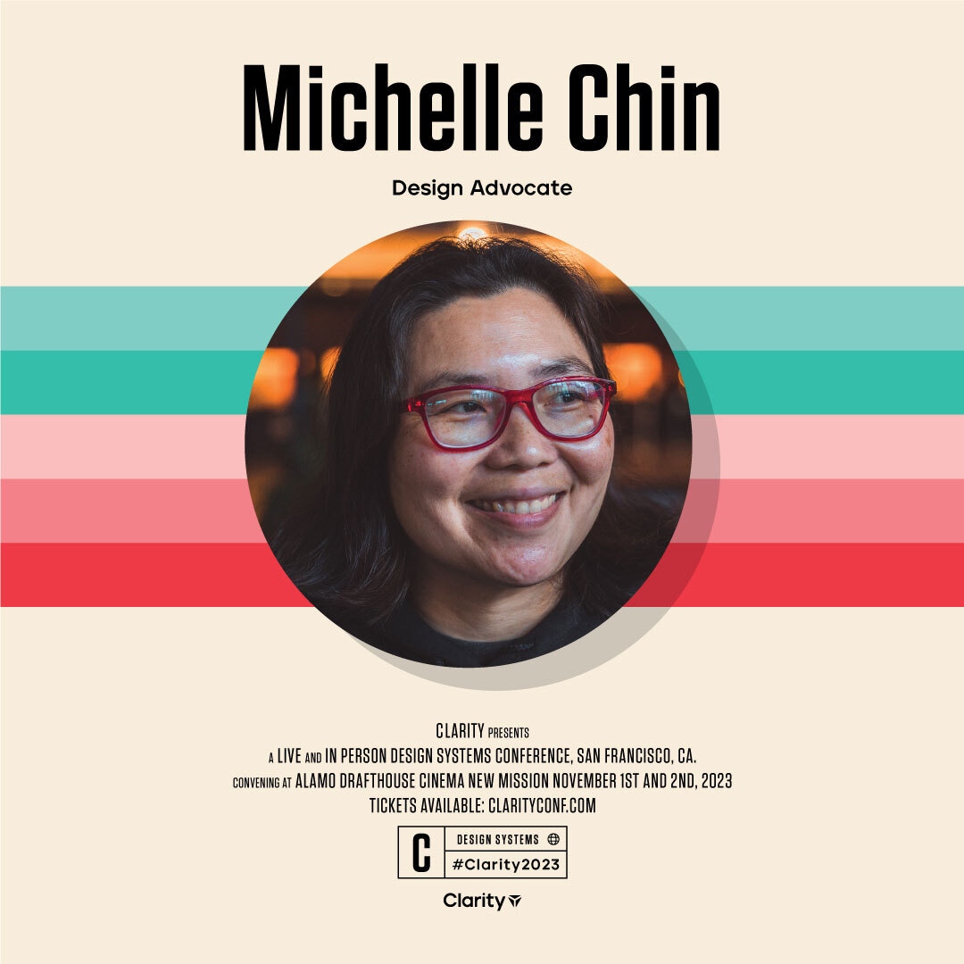Clarity_conf's tweet image. Meet the Speakers of #Clarity2023 ✨ @soysaucechin, a passionate Design Advocate at zeroheight, where she champions the design community. Don’t miss your chance to see Michelle Nov. 1-2 🎟 Secure your spot today (🔗 in bio)⁠ #Clarity #ReturnToForm #DesignSystems #TechEvent