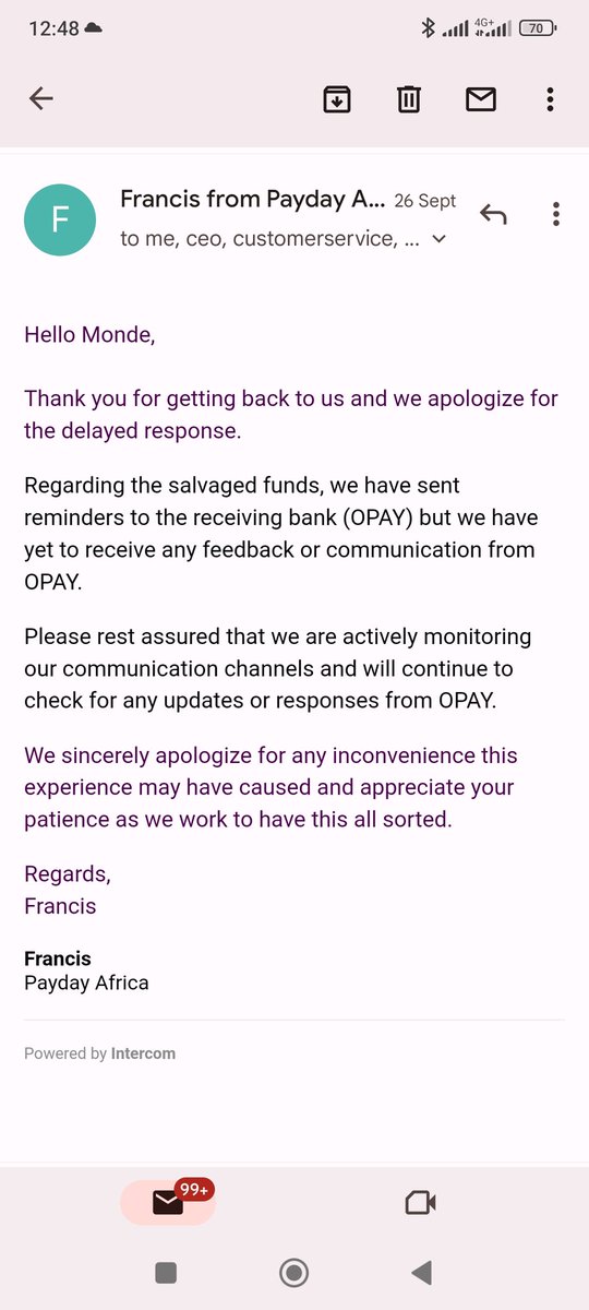 Meetmonde's tweet photo. @OPay_NG What can you say about this? Be monitoring your communication channels so you can resolve my dispute with Payday. https://t.co/eJ4y2vLv65