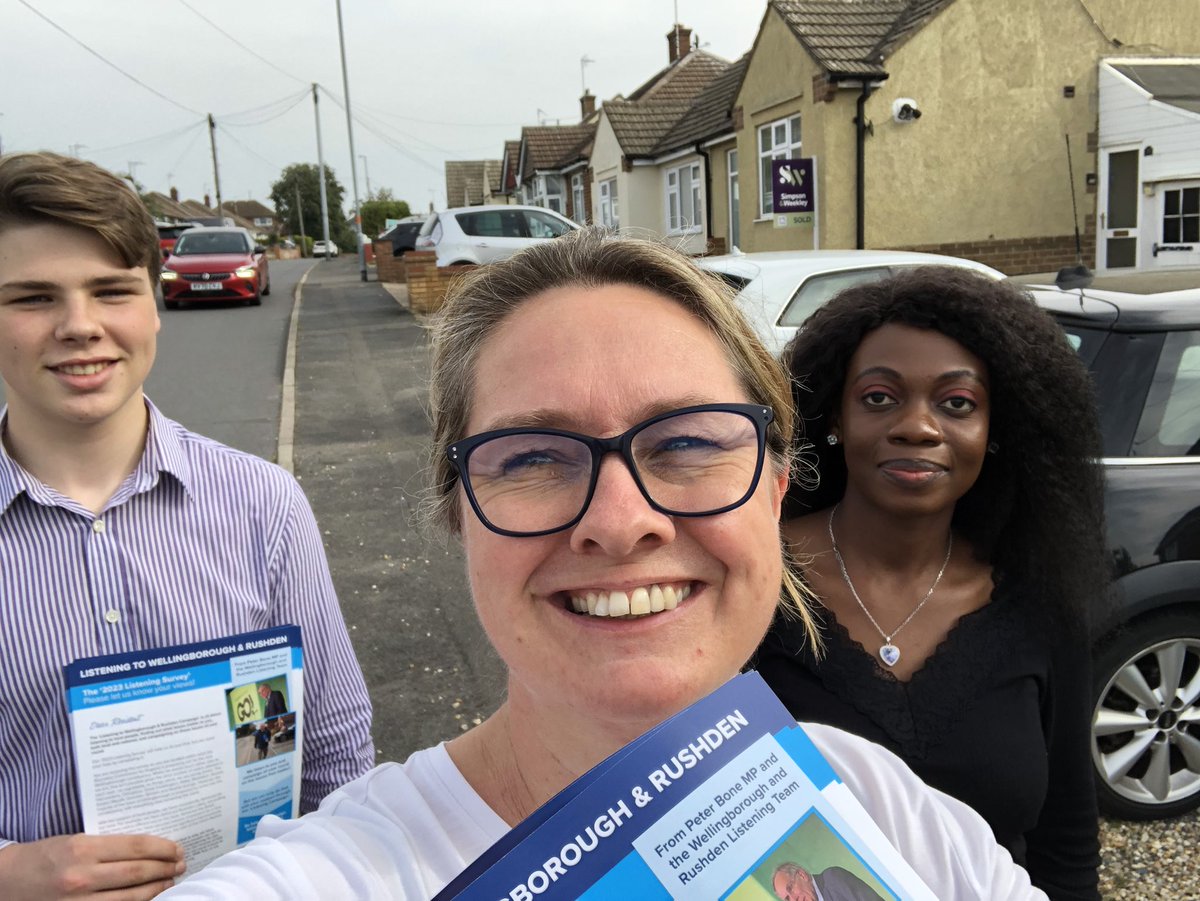 Great to be out campaigning in Queensway Ward in Wellingborough with Faith and Michael today #ListeningCampaign