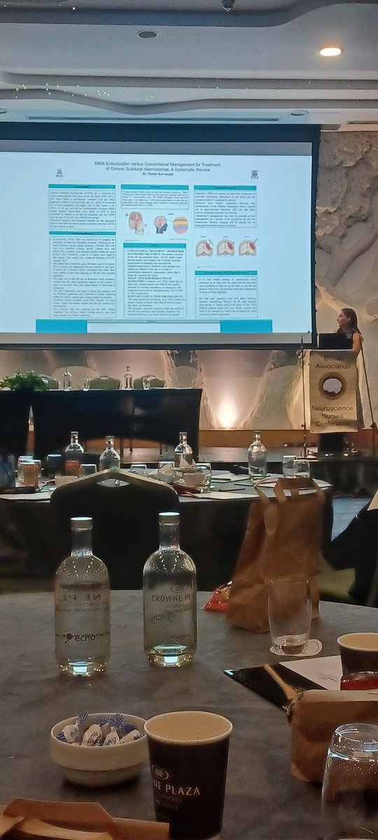 dnahcram's tweet photo. Niamh Kavanagh presenting her interesting poster comparing treatments for CSDH. Great representation at BANN from Beaumont hospital.   #bann2023 @CamSalcedo2 @neurobeaumontNS @Beaumont_Dublin https://t.co/wiOxMYFOne