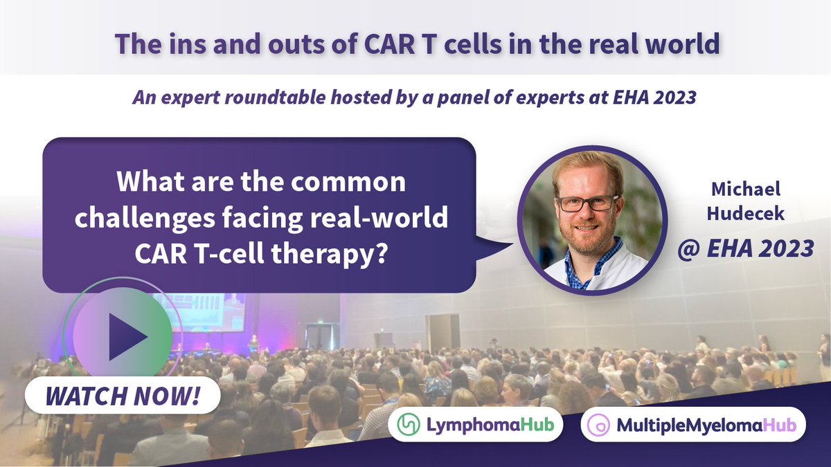 MM_Hub's tweet image. What are the common challenges facing real-world CAR T-cell therapy?  

At our #EHA2023 session, Michael Hudecek explains the current challenges, the progress that has been made, and answers audience questions.

Watch here: loom.ly/WaBnSMU

#lymsm #mmsm #CART #CARTcells