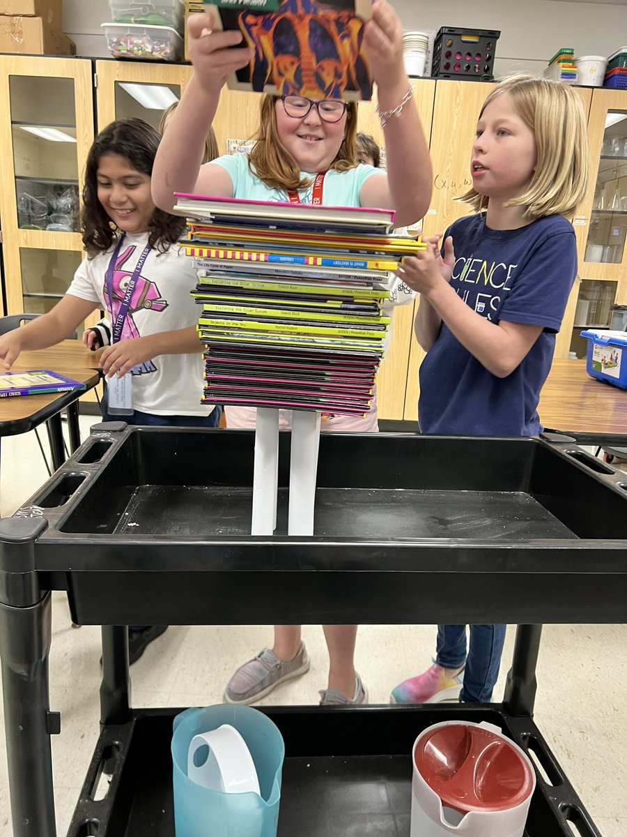 Impromptu columns lesson resulted in 30 books stacked on top of 4 pieces of paper! I didn’t even realize how strong it could be!