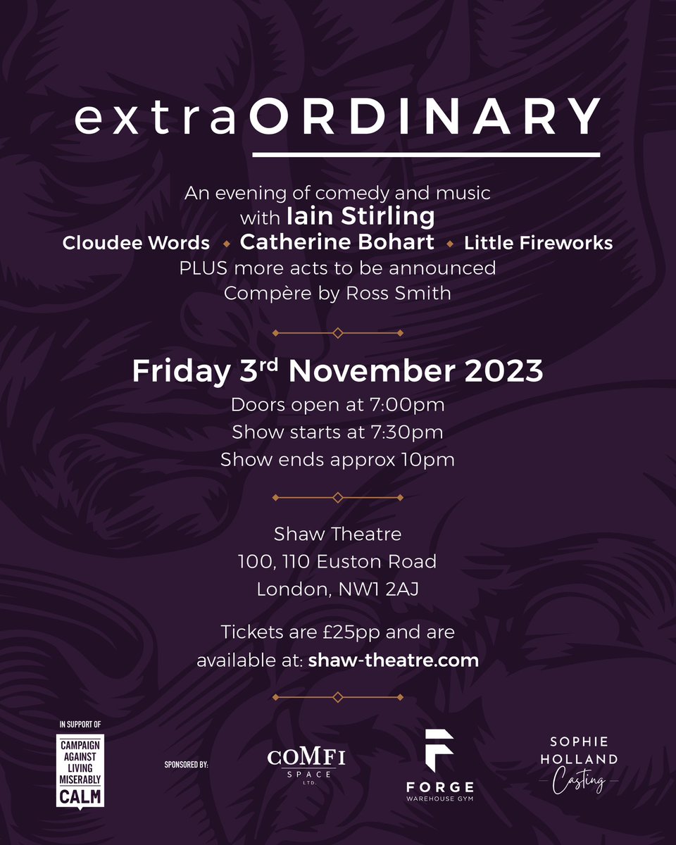 🎉 Tickets are NOW on sale! 🎉

Get ready for a night of laughter, music, and making a difference.

Our lineup is nothing short of extraordinary, with our BAFTA award-winning headliner, Iain Stirling, leading the way!

Tickets available here shaw-theatre.com/whats-on