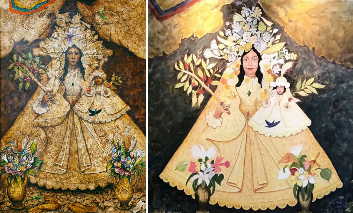 oriongps's tweet photo. Café Céleste
photo 1 (original) : Armando Villegas, Nuestra Señora del café, placée à la @FedeCafeteros, à Bogotá. Crédit photo : Catalina Londoño Carder
...
photo 2 : Celia Gouveiac, La vierge du Café, 2020, placée au Terre Emeraude restaurant, à Bordeaux. Crédit photo Celia G. https://t.co/nFLs8x4la5