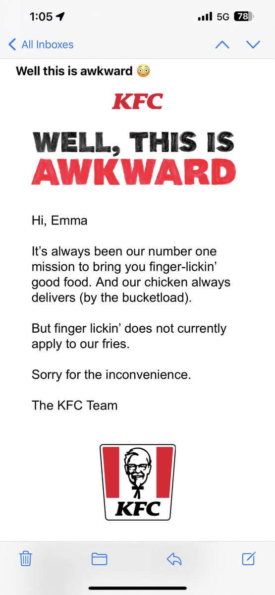 ImEmmaCole's tweet photo. @kfc huh? Am I missing something? https://t.co/lTIGyz0SSg
