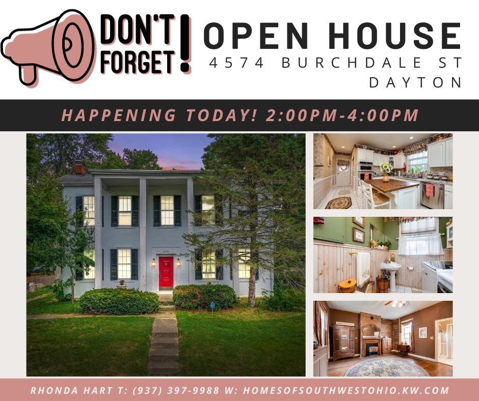 Stop in to see this beautiful home today between 2PM-4PM. See you there! #openhouse #openhouseweekend #homeforsale #homeforsaledayton #homeforsaleohio #localrealtor #houseforsale