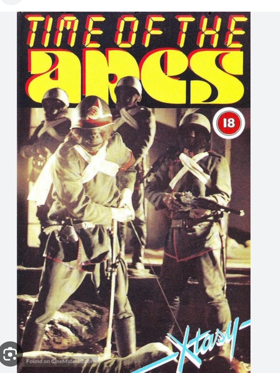 Filumhunter's tweet photo. A Japanese version of The Planet of the apes, made up of several edited episodes of a 1974 tv show, dubbed into English and released on VHS in 1987, a rare but fun movie #filumhunter #timeoftheapes #rarevhs #japanesefilm https://t.co/HYhPG0gZuZ