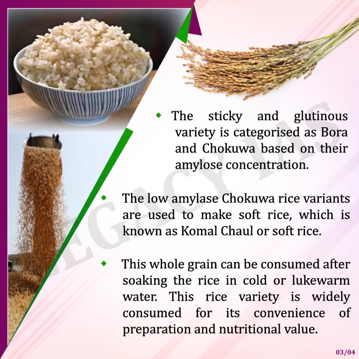 Chokuwa Rice - India's Rich Agricultural Heritage !

#ChokuwaRice #AgriculturalHeritage #UPSCAgri #CulturalCrops #GITag

(Data courtesy: #LegacyIAS)