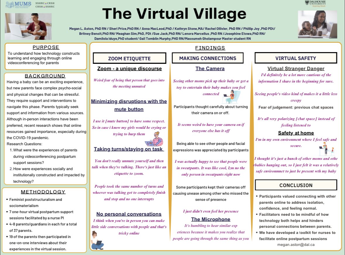 jacksm08's tweet photo. Providing postpartum support through Zoom is experienced differently by new parents. Helpful for “#PHNs to understand how this medium impacts parent engagement. #VirtualVillage @AAN_Nursing with @meganaston22 https://t.co/pWqrdl8W9Z