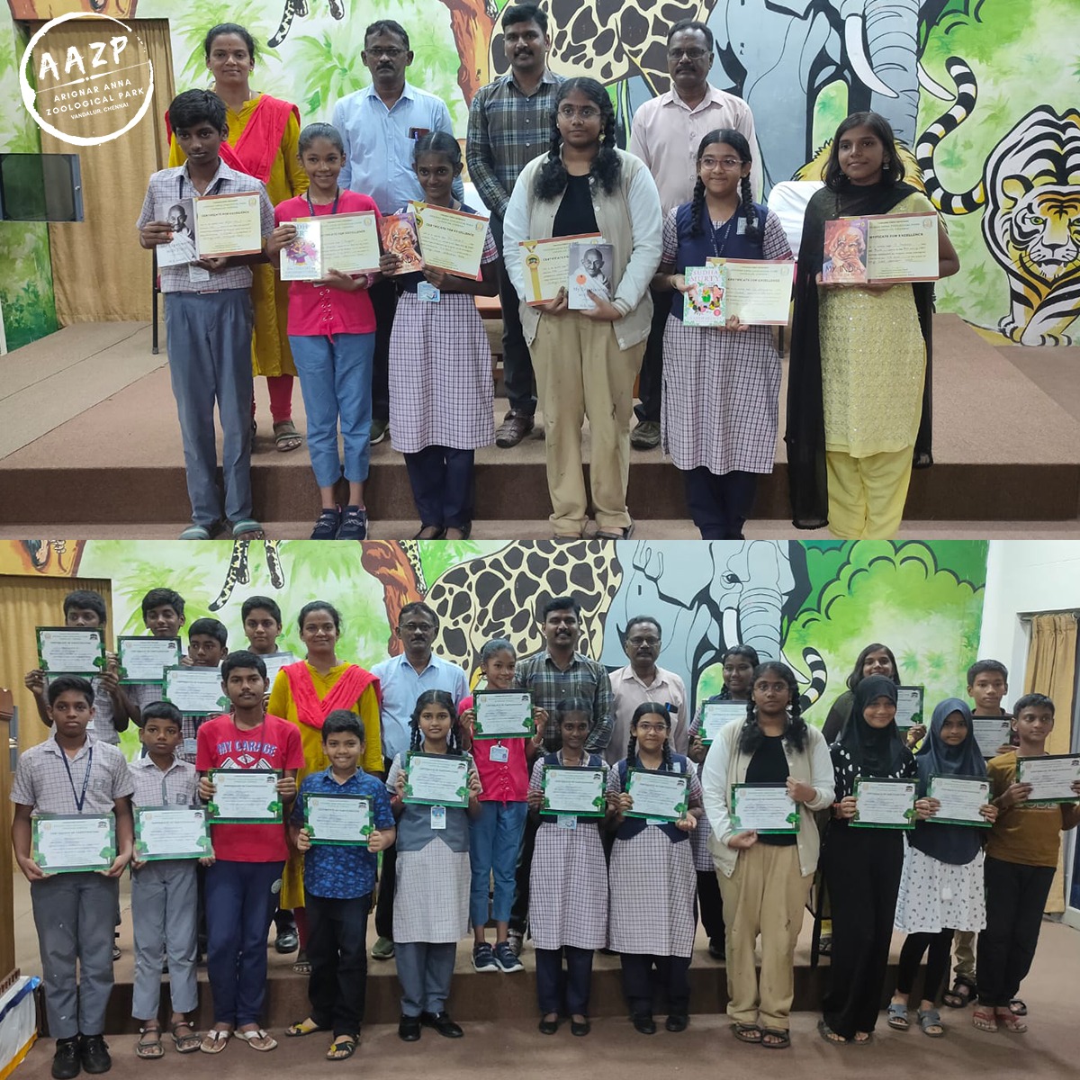 VandalurZoo's tweet photo. AAZP congratulates all the  participants &amp; winners of " Best of waste contest "  Your imaginative touch has turned discarded items into true works of art, showcasing the magic. 

 #AAZP #ArignarAnnaZoologicalPark #VandalurZooChennai #RecycleAndCreate #BestOutOfWaste https://t.co/9LosrvpxIz