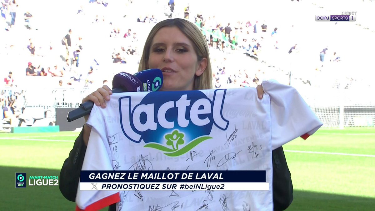 [🎁CONCOURS] ⚽️ #FCGBLAVAL 
🔮 Donnez votre pronostic pour <a href="/girondins/">FC Girondins de Bordeaux</a> - <a href="/stadelavallois/">Stade Lavallois</a> via le #beINLIGUE2 ! 
👕 Le maillot de Laval dédicacé par toute l'équipe est à gagner !
👉 Follow <a href="/beinsports_FR/">beIN SPORTS</a> pour jouer !