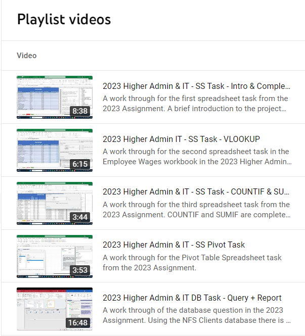 FINALLY finished the 2023 Higher Admin &amp; IT Assignment videos for YouTube that you can find here bit.ly/HAdminVideos 😀.  Thanks for your help with the database question.  
#HigherAdmin #YouTubeVideos #BusEd