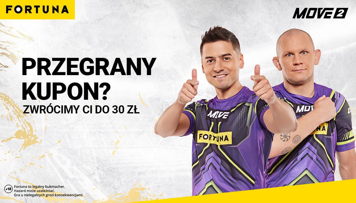 movefederation's tweet image. Typujesz dziś Move 2? W @efortunapl otrzymasz zwrot, jeśli przegrasz 😎

⏰ Promka w godz. 16:00 - 19:00 
💰 Wpłata dowolna z kodem “MOVE”
❌ Przegrany kupon = zwrot do 30 zł bonusu 

Szczegóły -&amp;gt; bit.ly/3rDtWJ7