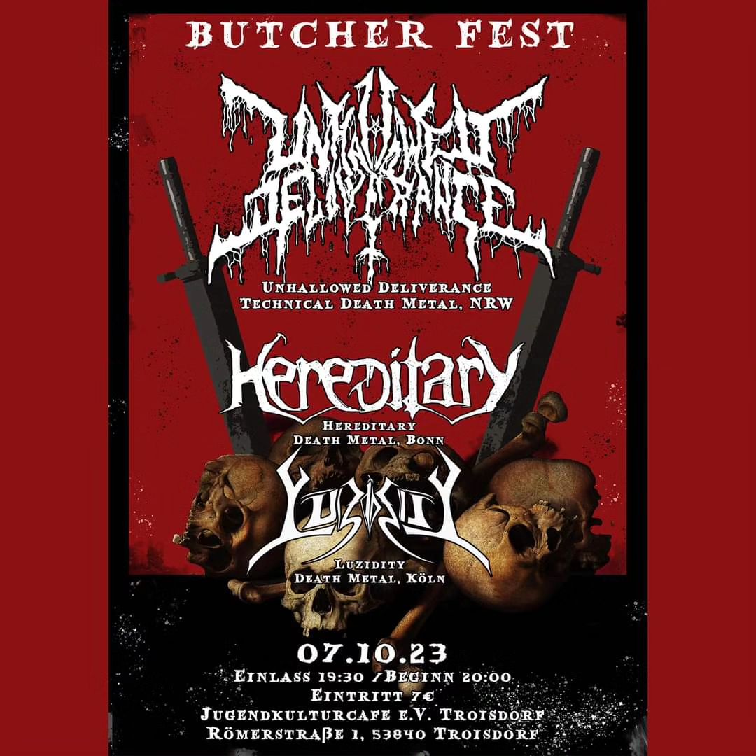 Luzidity1's tweet photo. Tonight in Troisdorf (GER/NRW) \m/
#butcherfest #unhalloweddeliverance #hereditary #luzidity #nrwdm https://t.co/hqmnJBpxIp