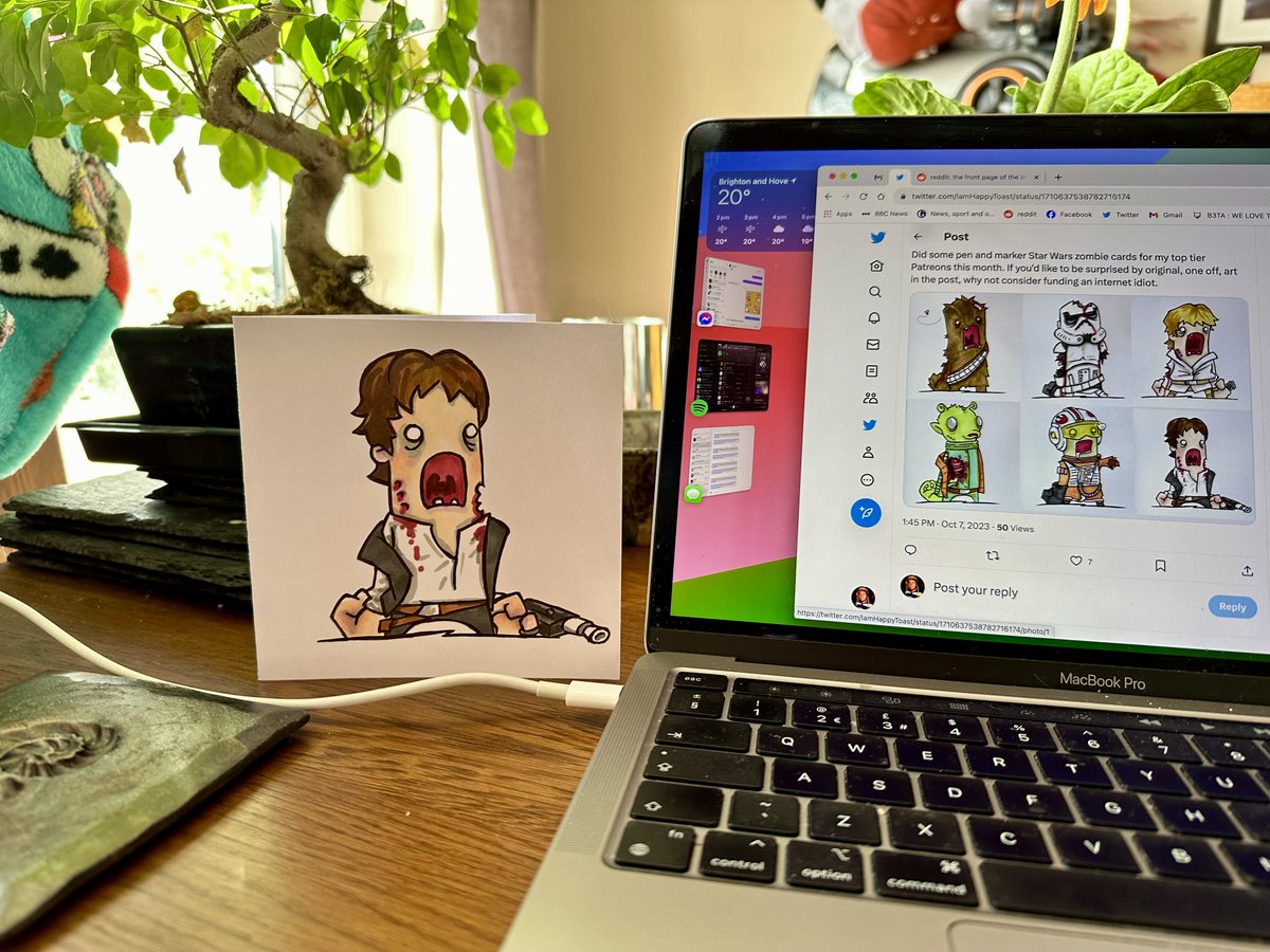 _andycraig's tweet photo. @IamHappyToast Got my lovely little zombie Han card this morning. Love the bat too! Cheers! https://t.co/u6jdNX9syK